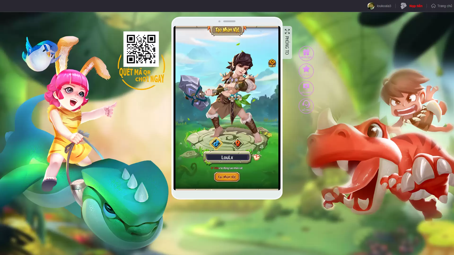 Thời Kỳ Đồ Đá H5 - Bộ Lạc H5 - Online - Máy Chủ Win - Tool GM - Website Admin - Hướng Dẫn Cài Đặt Online - LouLx Game-LouLx Game